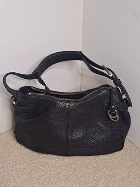 Cole Haan Black Leather Shoulder Handbag Purse Satchel with Dust Bag